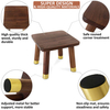BOGAOJC 10 Inch Set of 2 Small Black Walnut Step Stool for Kids & Adult,Bedroom, Kitchen & Bathroom- Short Stool for Foot Rest, Plant Rack/Stand & Shoe Changing (Round Legs)