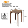 BOGAOJC 18 Inch Modern Style Black Walnut Wooden Stools Backless Chairs Stacking for Living Room, Dining Room, Bedroom, Set of 1, Walnut
