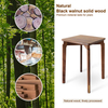 BOGAOJC 18 Inch Modern Style Black Walnut Wooden Stools Backless Chairs Stacking for Living Room, Dining Room, Bedroom, Set of 1, Walnut
