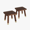 BOGAOJC 10 Inch Set of 2 Small Black Walnut Step Stool for Kids & Adult,Bedroom, Kitchen & Bathroom- Short Stool for Foot Rest, Plant Rack/Stand & Shoe Changing (Round Legs)